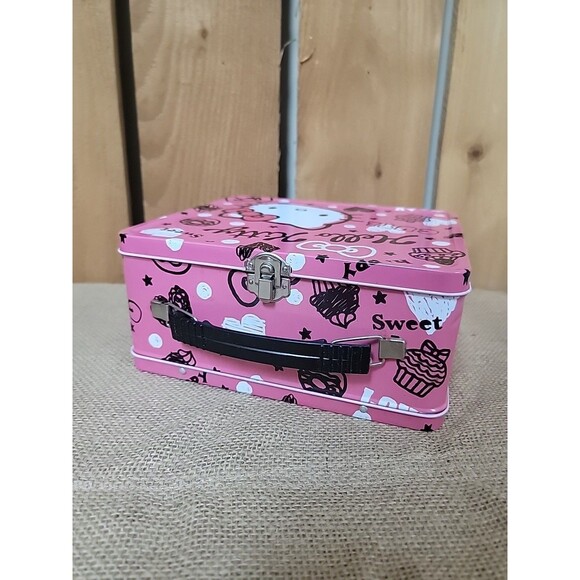 Vintage 2012 Hello Kitty Pink Tin Lunchbox 8.25x7x4" - Picture 2 of 4